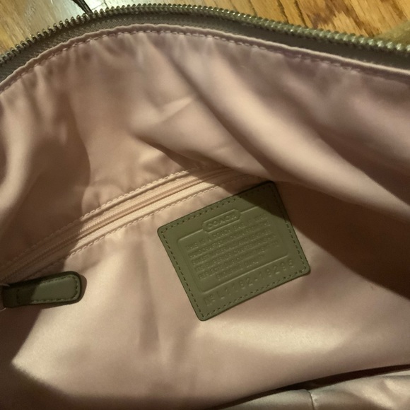 Coach Kristin Leather Shoulder Bag Cross Body Fawn Silver Hardware 13" X 11" #L1 - Picture 8 of 9